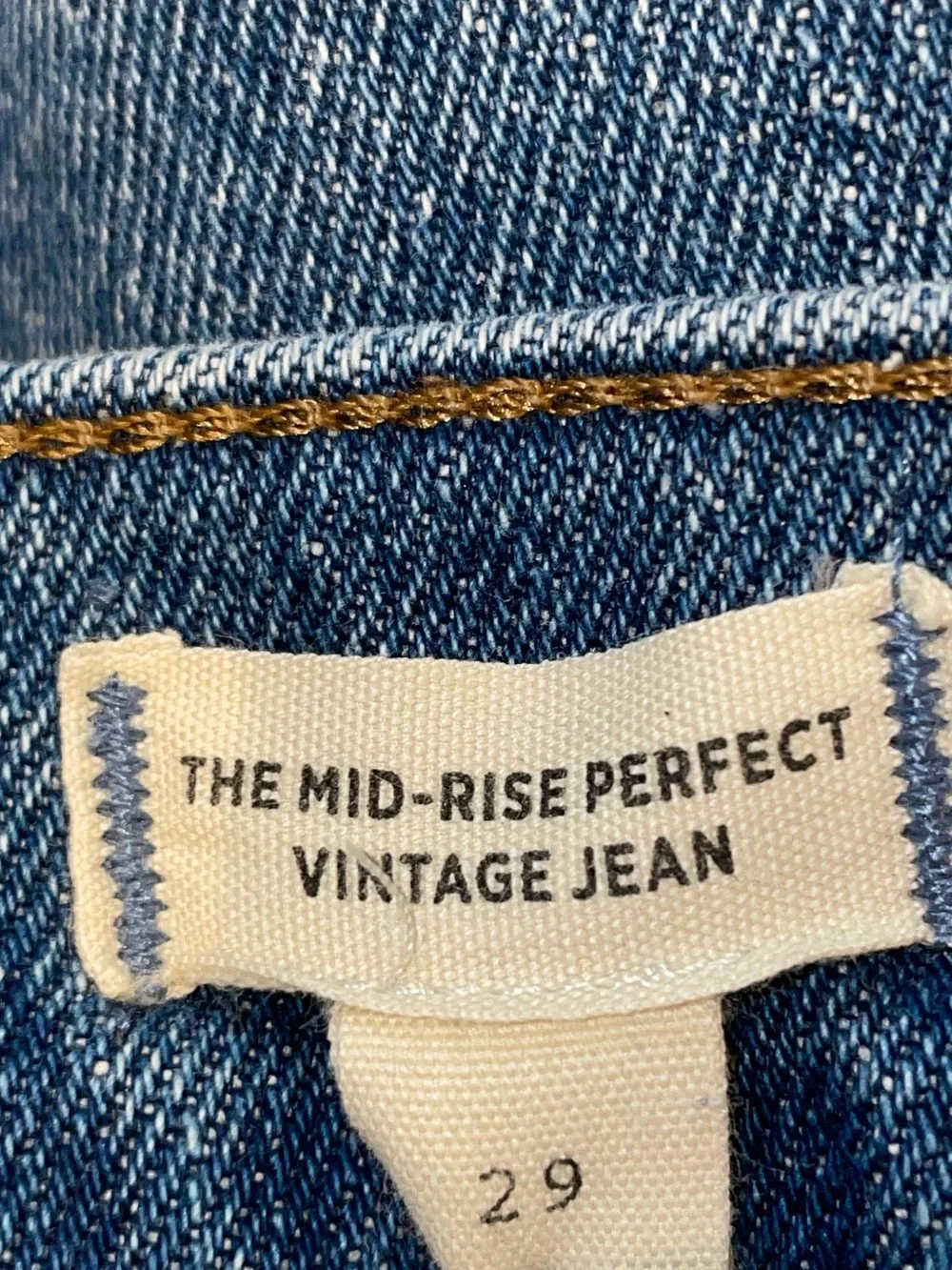 Madewell The Mid Rise Perfect Vintage Jean. Blue Size 29